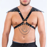 Sexual Leather Chest Harness Men Feisth Gay Clothing BDSM Body Bondage Shoulder Harness Belts Strap Rave Gay Costumes for Sex