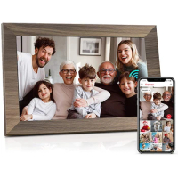 Wooden LCD Digital Photo Frame Sensor IPS Screen Digital Photo Album Frame Android Wifi Touch 10.1inch Wifi Digital Photo Frame