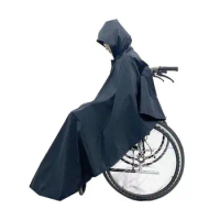Lightweight Wheelchair Waterproof Poncho Reusable Packable Rain Cover for Wheelchair Tear-resistant with Hood