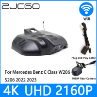 ZJCGO Dash Cam 4K UHD 2160P Car Video Recorder DVR Night Vision for Mercedes Benz C Class W206 S206 C200 C300 2022 2023