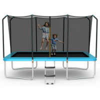 Trampoline, with Enclosure, Ladder, Double-Side Galvanized Steel Frame,Outdoor Recreational Trampolines for Kids, Adults