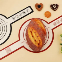 2pcs Silicone Baking Mat, Bread Baking Mat with Long Handles Reusable Silicone Sourdough Bread Sling Silicone Dutch Oven Liner