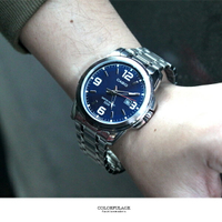 CASIO卡西歐藍面銀帶不鏽鋼錶【NEC156】