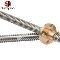5aplus 2pcs T8*8 mm Lead Screw 400 mm 8mm Lead Trapezoidal Spindle Screw Lead Screw Rod T Shape Linear Rail Bar Shaft Brass Nut