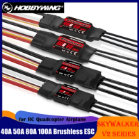 HOBBYWING Skywalker V2 Series 40A 50A 80A 100A Brushless ESC Speed Controler with UBEC for RC FPV Quadcopter Planes Drone Model