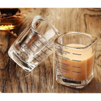 Espresso Coffee Ounce Roasting Measuring Cup Glass 60ML Square Thickened Ounce Graduated Concentrated Simple Heat-resistant