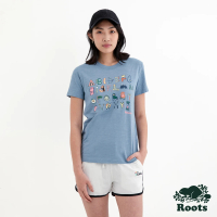 【Roots】Roots 女裝- WILDLIFE ALPHABET短袖T恤(藍色)