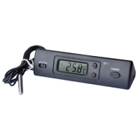 Mini Thermometer Electronic Digital Outdoor Multifunction Thermometer Car Thermometer Indoor with Probe Time Temperature Display
