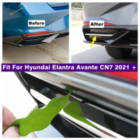Car Accessories Rear Bottom Grille Fog Lights Lamps Decor Strip Cover Trim Fit For Hyundai Elantra Avante CN7 2021- 2023 Chrome