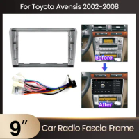Car Android Multimedia Player Radio Panel Frame for Toyota Avensis T25 T27 2003-2008 2009-2015 2din Radio Dashboard Cable Kit