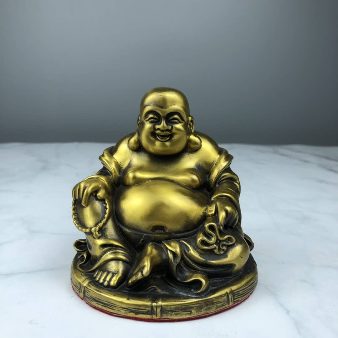 美品銅器 純銅 弥勒仏 風水 工芸品 置物0