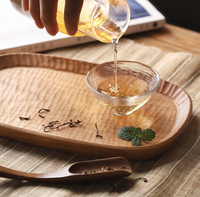日式手作實木茶盤雕刻橢圓盤創意龜甲木質功夫茶具托盤咖啡點心盤