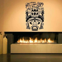 Vinyl Wall Sticker Art Maya Aztec Mask Tribal Face Design Mural Living Room Bedroom Home Decoration GXL25