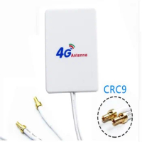 Double CRC9 connector 4g LTE Pannel Antenna 3g 4g external Anetnna for huawei ZTE modem router with 2M cable