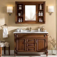 American-style bathroom cabinet combination bathroom washbasin intelligent mirror cabinet washstand floor washbasin