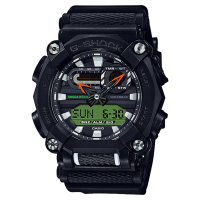 【CASIO 卡西歐】G-SHOCK 潮流工業風雙顯計時手錶-黑(GA-900E-1A3)