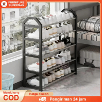 Rak Sepatu Stainless Steel Rak Sandal Rak Sepatu Serbaguna Tempat Sepatu 4 dan 5 Susun Besi