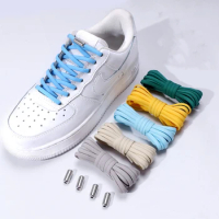 Metal Lock Elastic No Tie Shoelace Capsule Semicircle Buckle Quick Safety Shoe String Kids Adult Shoes Lazy Off Shoe Laces White
