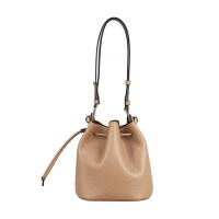 【FURLA 芙拉】FURLA SFERA牛皮單肩斜背水桶包(沙漠棕/迷你)