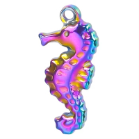 5pcs/Lot Sea Horse Titanium Stainless Steel DIY Charms for Bag Earring Necklace Jewelry Making Handmade Pendant