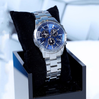 CITIZEN星辰 GENT S系列【日本．藍】光動能三眼計時腕錶 禮物推薦 畢業禮物 39.5mm/BL5590-55L