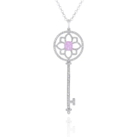 【AURORA 歐羅拉】GIA 20分天然粉紅鑽18K金鎖匙造型鑽墜 送18K金項鍊 定情