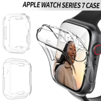 Soft Silicone Bumper For Apple Watch Series 7 41mm 45mm Fashion Transparent TPU Protective Cover S-CH