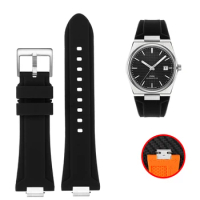 For Tissot 1853 T137.407 T137.410 PRX Watchband Silicone Watch Strap Super Player Rubber Men's 26*12mm Quick disassembly end