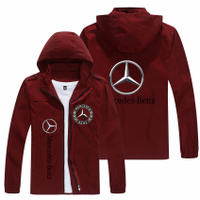 ฤดูใบไม้ร่วงใหม่แฟชั่นสบายๆคาร์ดิแกนซิปเสื้อ Benz โลโก้รถพิมพ์แจ็คเก็ตคลุมด้วยผ้า