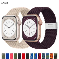 Braided Solo Loop For Apple watch band 49/45/44/40/41/42/38mm Elastic Nylon belt bracelet iWatch series 3 5 se 6 7 8 ultra strap