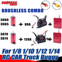 Surpass Hobby Waterproof Brushless Motor 3650 3660 3665 3670 3674 Brushless ESC 120A 60A 80A for 1/10 1/8 1/12 Rc Car Truck
