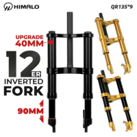 2024HIMALO Inverted Fat Fork 12inch Spring Oil Suspension Air Fork 135mm* 9mm Quick Release QR 12*4.0 Tire Fit for Fiido Q1 Q1S