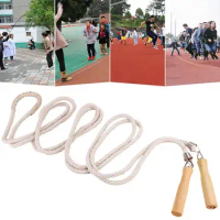 3/5/7/10m Simple Group Skipping Rope Comfortable Grip Thick Rope Anti-slip Wooden Handles Workout Jump Rope Portable