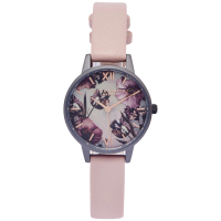 【Olivia Burton】愛戀花朵手錶-珍珠貝面X粉紅色/30mm(OB16TW04)