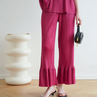 3672 One Size (45-75kg)  Autumn Spring And Summer Pleated Stretchy Slim-Fit Straight Tube High Drape