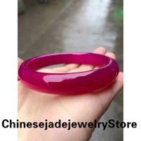 Natural Rose red Chalcedony Real jade bangle bracelets women bangle jade jewelry jadeite jade bangles bracelet for gift women