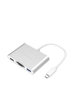 ฮับ USB C 3IN1 VGA*1, HDMI*1, Type-C*1, Type-A*1 สายยาว15 ซม. สีเงิน