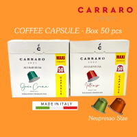 HỘP 50 VIÊN Cà Phê Viên Nén CARRARO Capsule - cafe Chuẩn Nespresso - Hàng Ý Date cuối năm 2026