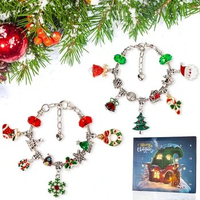 1Set Christmas Advent Calendar Kit Advent Calendar Bracelets For Girls 24 Days Countdown Calendar Christmas Gift For Kids Teens