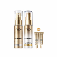 【LOREAL Paris 巴黎萊雅】多效防護輕裸美肌乳30ml 2入組_美肌小金管/控油小銀管(防曬/妝前乳)