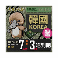 【鴨嘴獸Platypi.IF】韓國eSIM 7日 重量型 吃到飽 2入組 高流量網卡(韓國上網卡 免換卡 流量上網卡)