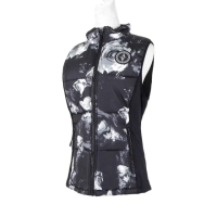 【SKECHERS】Eden Quilted Vest 女 背心 保暖 鋪棉 花卉 黑白(W4JA141BMLT)