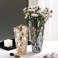 【優選百貨】單個歐式加厚水晶玻璃花瓶    擺件高檔客廳餐桌裝飾玻璃水養鮮花插花擺設