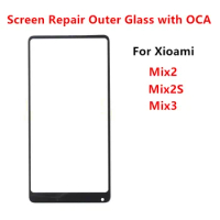 Mix3 Mix2S Front Glass For Xiaomi Mi Mix 3 2S 2 Touch Screen LCD Display Out Panel Cover Lens Repair Replace Parts + OCA