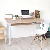《HOPMA》DIY巧收多功能圓腳工作桌/書桌(含螢幕架)-寬120 x深54 x高74.5cm