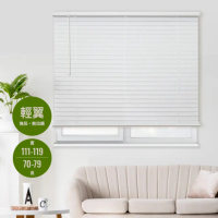 【REGAL 芮格居家】SPC 輕翼形百葉窗簾白色120cm*80cm(可免費客制尺寸寬111-119cm×長70-79CM)