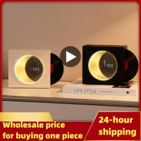 Outdoor Record Player Vinyl Retro Stereo Vinyl Records bluetooth-compatible Speakers Clock Speakers Wireless Audio Ambient Light