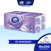 Vinda Prestige 4D Deco embossed toilet tissue (16 Rolls X 200 S) (3200แผ่น)