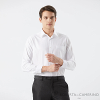 【ROBERTA 諾貝達】男裝 質感格紋白色長袖襯衫(休閒商務款)