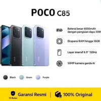 POCO C85 (6/128 GB) (8/256 GB) Baterai besar 6000mAh dengan pengisian daya 33W | Ekspansi RAM hingga